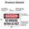 Signmission No Smoking Within 50 Feet Danger Sign, Aluminum, 18in W x 12in L, 2PK OS-2PACK-DS-A-1218-L-19451 - alternate 7